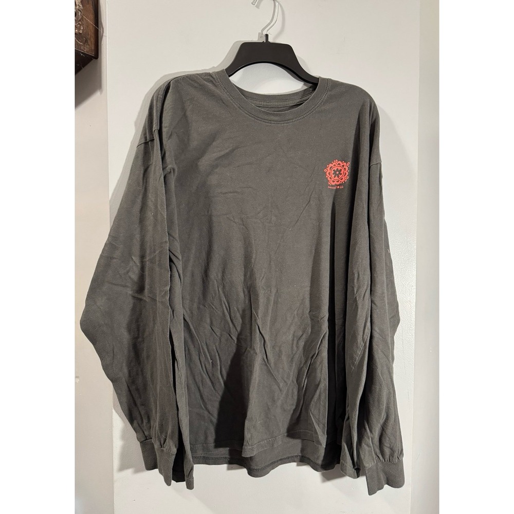 Natural Life long‎ sleeve gray floral surf back graphic women's XXL